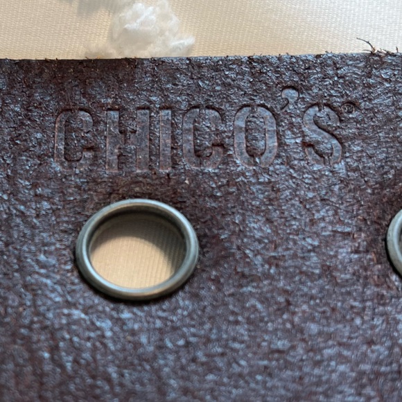 CHICO'S BRAIDED TWIST Leather Belt Size M\L TOOLED BUCKLE GORGEOUS color buckle - Picture 5 of 12